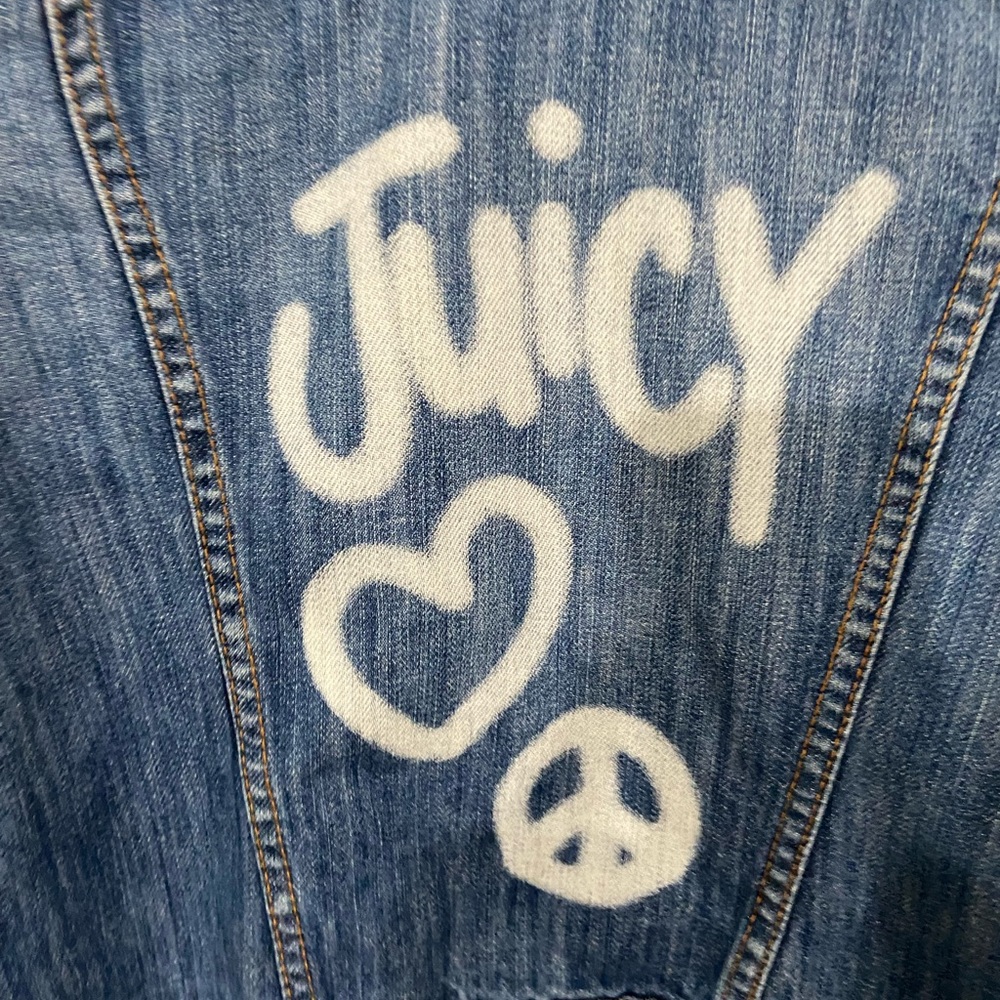 Juicy denim jacket. Purchased at the MGM Hotel in Vegas. Show stopper!